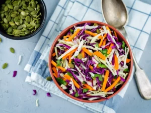 Cabbage and Carrot slaw with Apple Cider Vinegar