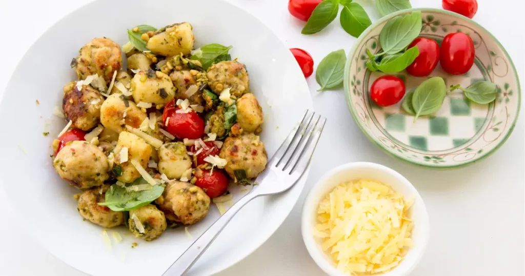 Slow Cooker Tuscan Chicken meatballs with Gnocchi